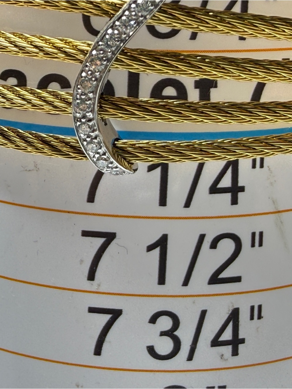 ALOR 18k Gold  Multi-Strand Cable Bracelet with Diamonds Pavé Curve - Picture 10 of 12